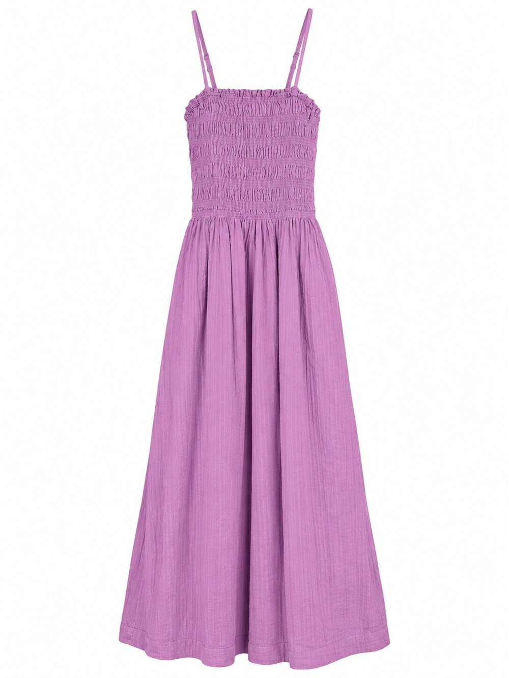 Madewell the Peyton midi dress XS warm wisteria smocked cotton NWT $148